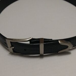 Donald Trump Black Textured Belt with Silver Buckle Size 34